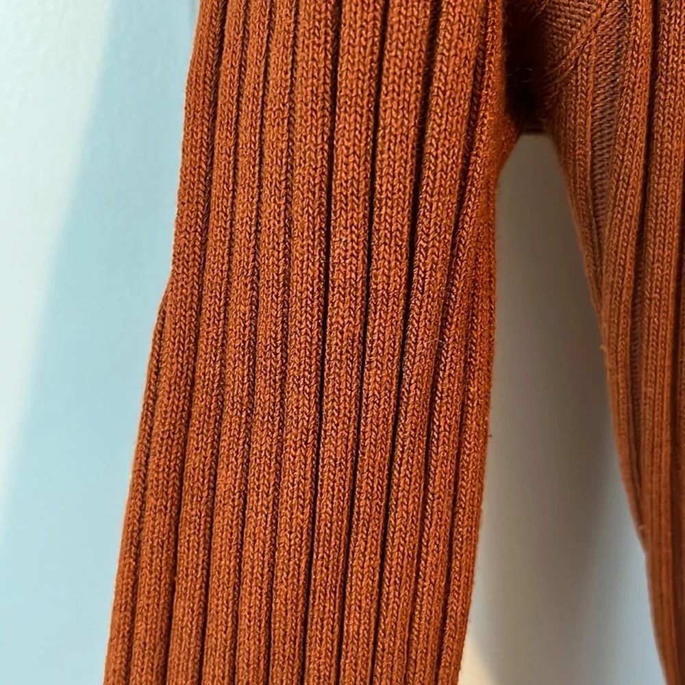 Burnt Orange Windsor Sweater Off Shoulder Dress - M - Picture 5 of 7